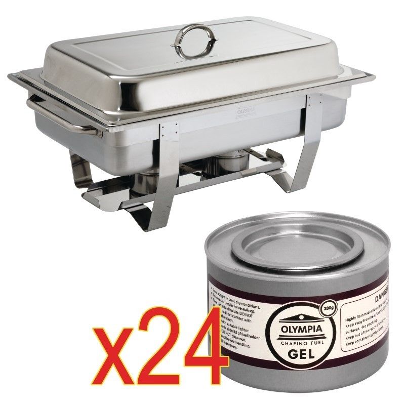 OFFRE SPÉCIALE Chafing dish Milan Olympia GN 1/1 + 24 capsules de