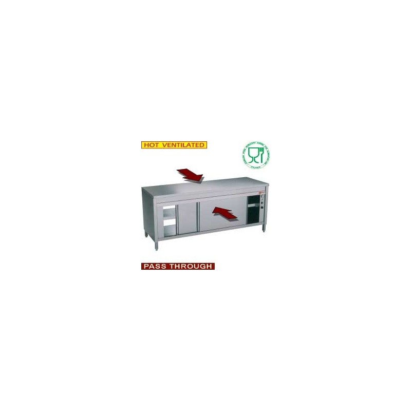 Table sur armoire chauffante "traversante centrale" / logo stainless steel worldwide agreed for alimentation Table sur armoire chauffante "traversante centrale" / logo stainless steel worldwide agreed for alimentation