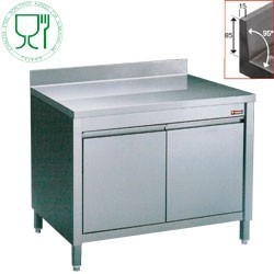 TABLE SUR ARMOIRE 2 PORTES BATTANTES + BA / logo stainless steel worldwide agreed for alimentation