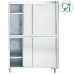 ARMOIRE DE RANGEMENT 4 PORTES COULISSANTES / logo stainless steel worldwide agreed for alimentation