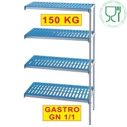 Rayonnage angulaire en aluminium anodisé GN 4 niveaux "Modular Rack"