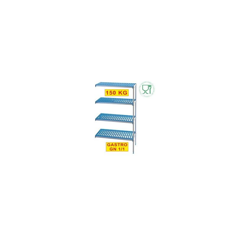 Rayonnage angulaire en aluminium anodisé GN 4 niveaux "Modular Rack" Rayonnage angulaire en aluminium anodisé GN 4 niveaux "Modular Rack"