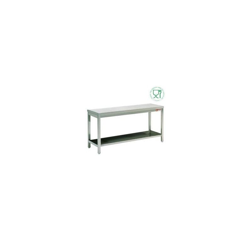 TABLE DE TRAVAIL AVEC SOUS TABLETTE / logo stainless steel worldwide agreed for alimentation TABLE DE TRAVAIL AVEC SOUS TABLETTE / logo stainless steel worldwide agreed for alimentation
