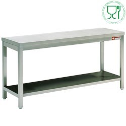 TABLE DE TRAVAIL AVEC 1 SOUS TAB. BORD ARRIE. / logo stainless steel worldwide agreed for alimentation