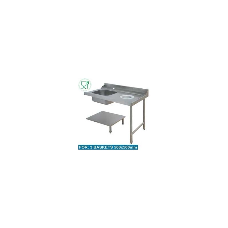 Table de prélavage "droite" / logo stainless steel worldwide agreed for alimentation Table de prélavage "droite" / logo stainless steel worldwide agreed for alimentation