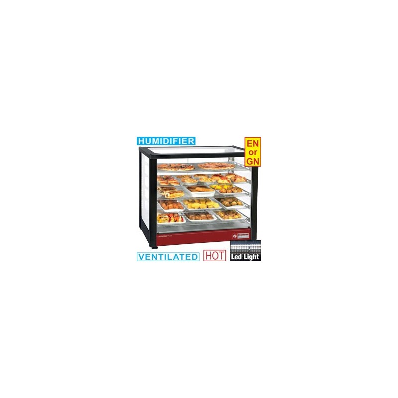 Vitrine Chauffante Ventilée 5 Niveaux - Panoramique (Anthracite)