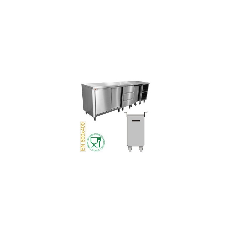 Module pâtisserie trémie 125 litre sur roulette Module pâtisserie trémie 125 litre sur roulette