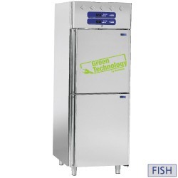 Armoire frigorifique et à poissons 2x 350 litres, 2x 1/2 portes GN 2/1 & 1/1