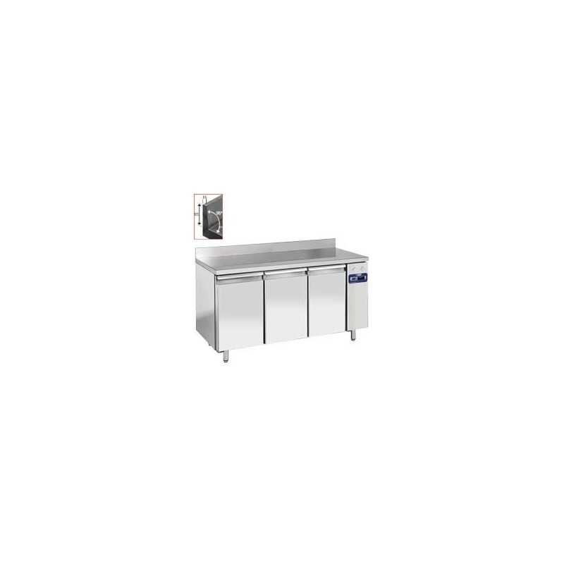 Table frigorifique "murale", ventilée, 3 portes GN 1/1, 405 litres (sans groupe) Table frigorifique "murale", ventilée, 3 portes GN 1/1, 405 litres (sans groupe)