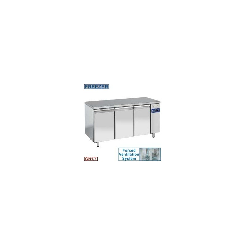 Table de congélation, ventilée, 3 portes GN 1/1, (Sans groupe)