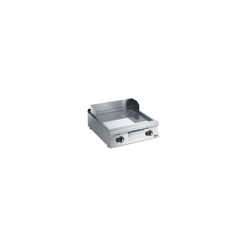 PLAQUE CUISSON GAZ 2/3 LISSE 1/3 RAINURÉE CHROME TOP PLAQUE CUISSON GAZ 2/3 LISSE 1/3 RAINURÉE CHROME TOP