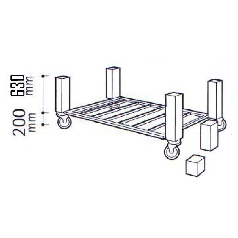 Support pour four à pizza NXM sur roulettes 435mm Support pour four à pizza NXM sur roulettes 435mm