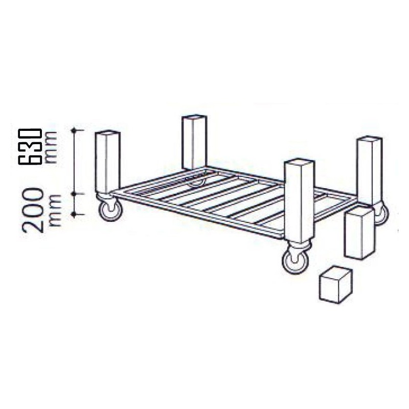 Support pour four à pizza NXM sur roulettes 435mm