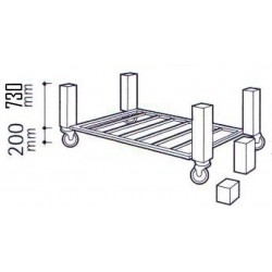 Support pour four à pizza NXM sur roulettes 730mm