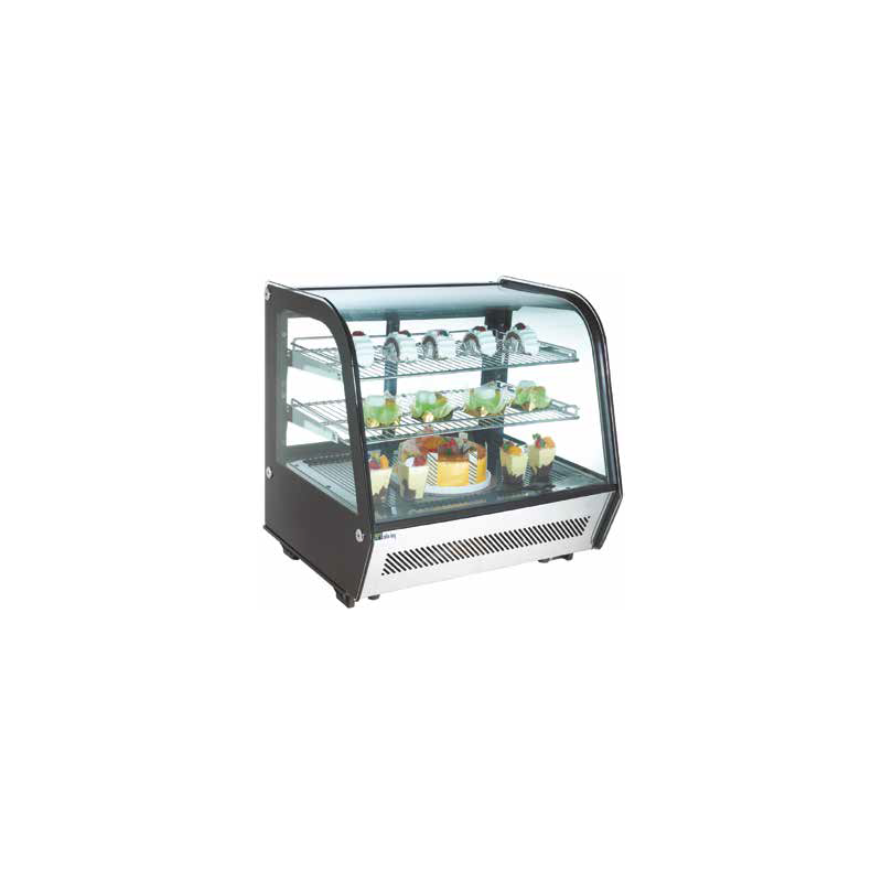 Vitrine réfrigérée à poser service arrière avec double vitrage 4 portes coulissantes bombées 120 L (RTW-120L)