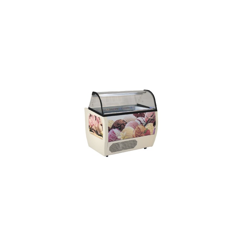 Comptoir présentoir, crème glacée, 10 bacs 5 Litres, avec réserve Comptoir présentoir, crème glacée, 10 bacs 5 Litres, avec réserve