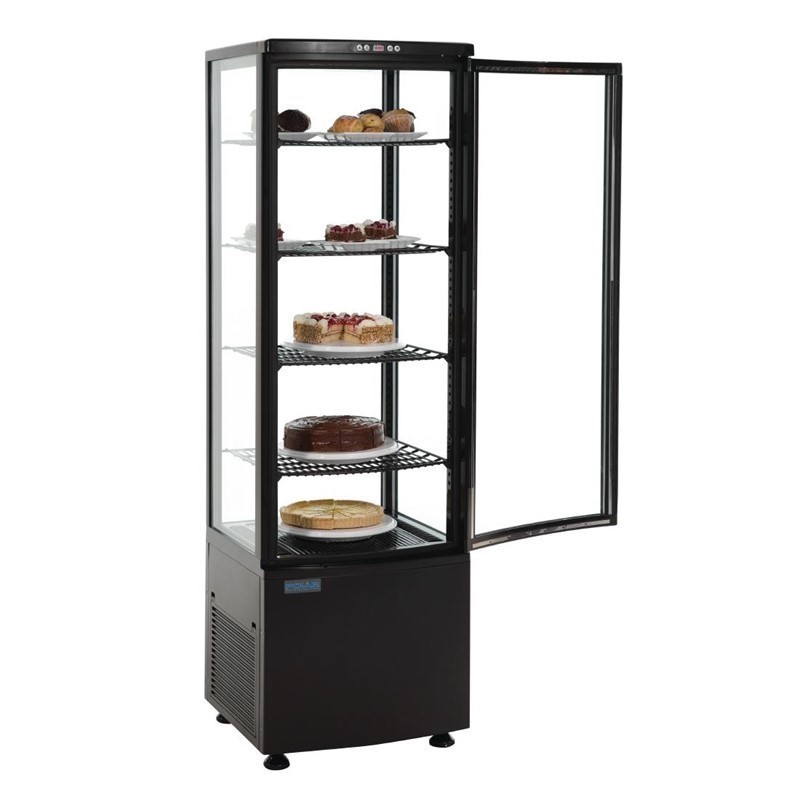 Vitrine Réfrigérée 4 Faces Vitrées - 235 L Noire Vitrine Réfrigérée 4 Faces Vitrées - 235 L Noire