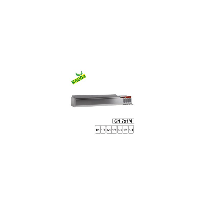 Structure réfrigérée 7x GN 1/4 - 150 mm, avec couvercle inox Structure réfrigérée 7x GN 1/4 - 150 mm, avec couvercle inox