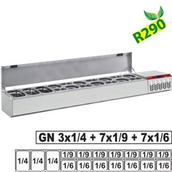 Structure réfrigérée GN 3x 1/4, 7x 1/6, 7x 1/9, avec couvercle