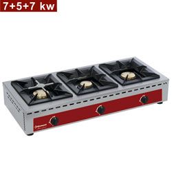 Réchaud de table - 3 feux vifs (7+5+7 kW)