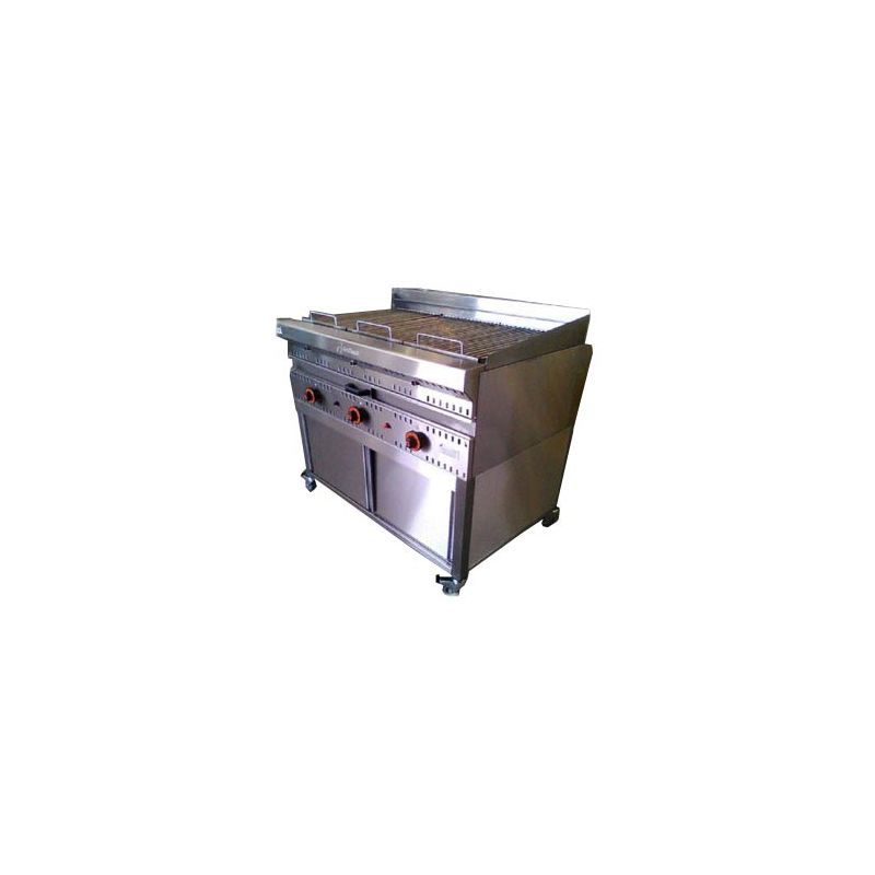 BARBECUE PORTUGAIS GAZ GRILLE FIXE SUR MEUBLE 1300