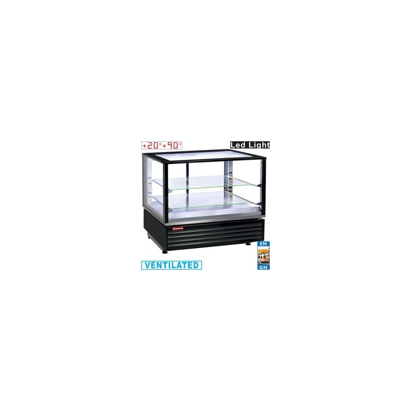 Vitrine chauffante EN ou GN, ventilée, 2 niv., NOIRE Vitrine chauffante EN ou GN, ventilée, 2 niv., NOIRE