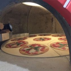 Four à pizza rotatif mixte bois /gaz 1000 mm