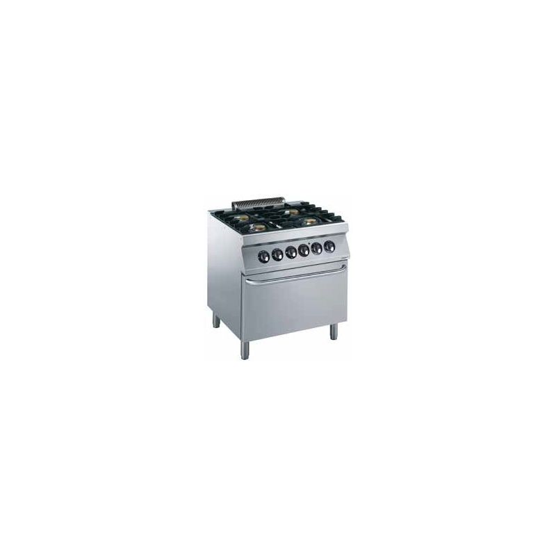 Cuisinière à Gaz avec Four 4 Feux – Pro Line 700 Combisteel Cuisinière à Gaz avec Four 4 Feux – Pro Line 700 Combisteel
