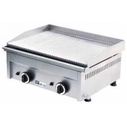 Grill électrique plaque rainurée 2 Zones de Cuisson-Gaz (GR600R)