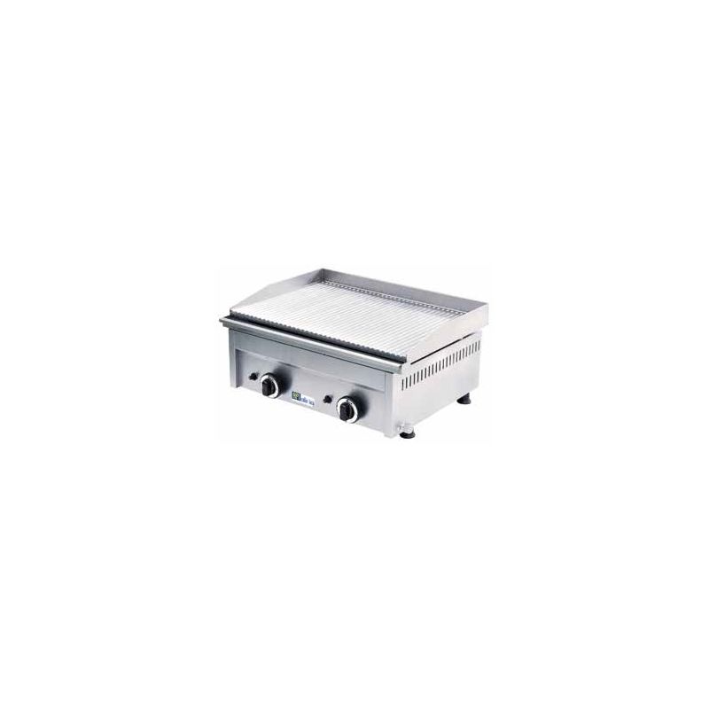Grill électrique plaque rainurée 2 Zones de Cuisson-Gaz (GR600R)
