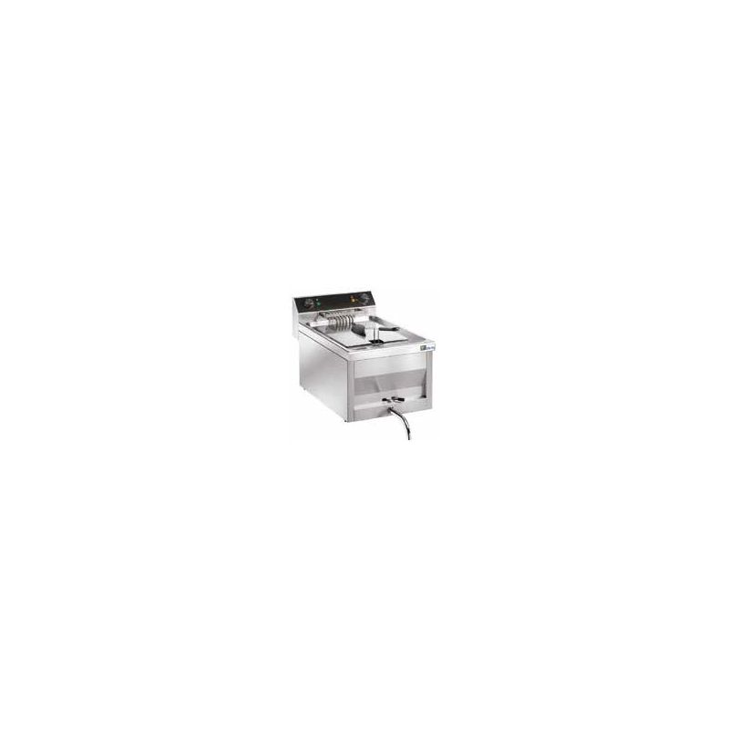 Friteuse Électrique 12L Simple à poser Tri 400V avec Robinet et Contrôle Thermostatique (FRF112)