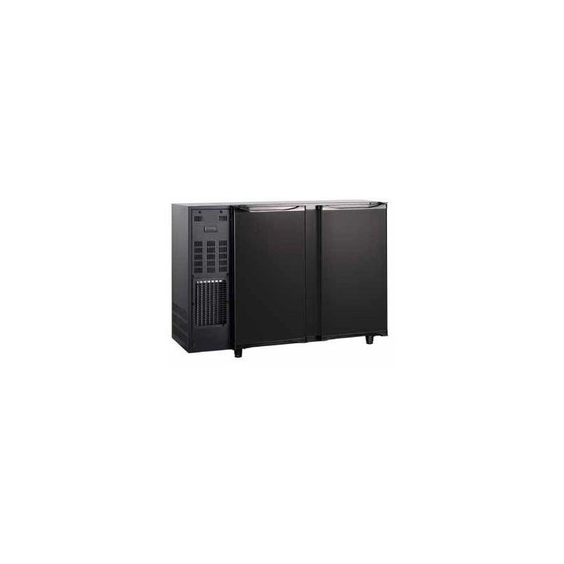 Arrière-bar réfrigéré 2 portes pleines - Groupe Logé à gauche - Skinplate Noir - Avec éclairage LED (FGB145) Arrière-bar réfrigéré 2 portes pleines - Groupe Logé à gauche - Skinplate Noir - Avec éclairage LED (FGB145)