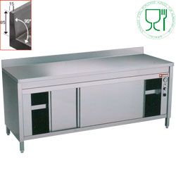 TABLE ARMOIRE CHAUFFANTE PORTES COUL. + BA / logo stainless steel worldwide agreed for alimentation