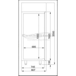 RÉFRIGÉRATEUR EN ACIER INOX 1 PORTE EN VERRE