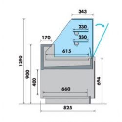 Vitrine BELLINI Mafirol vitre rabattable 1.65m, MAFIROL