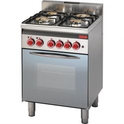 Fourneau 4 feux gaz sur four électrique à convection, gril électrique et porte vitrée Gastro M 60/60CFGE