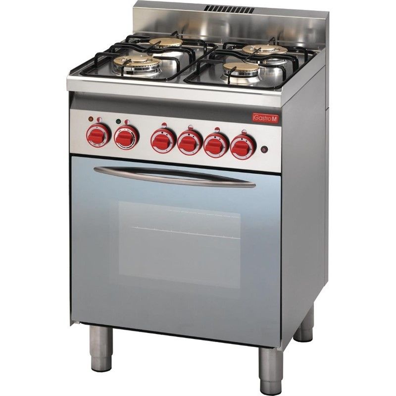 Fourneau 4 feux gaz sur four électrique à convection, gril électrique et porte vitrée Gastro M 60/60CFGE Fourneau 4 feux gaz sur four électrique à convection, gril électrique et porte vitrée Gastro M 60/60CFGE