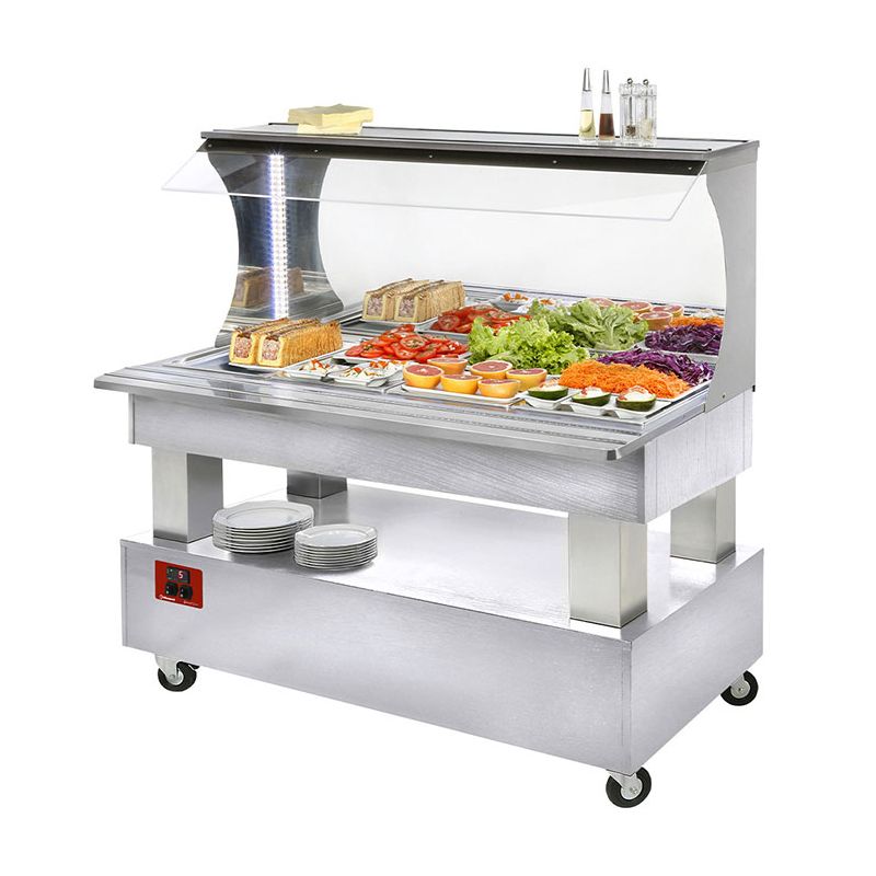 Buffet - Salad bar mural, réfrigéré, 4x GN1/1-150 (Bois Wengé) Buffet - Salad bar mural, réfrigéré, 4x GN1/1-150 (Bois Wengé)
