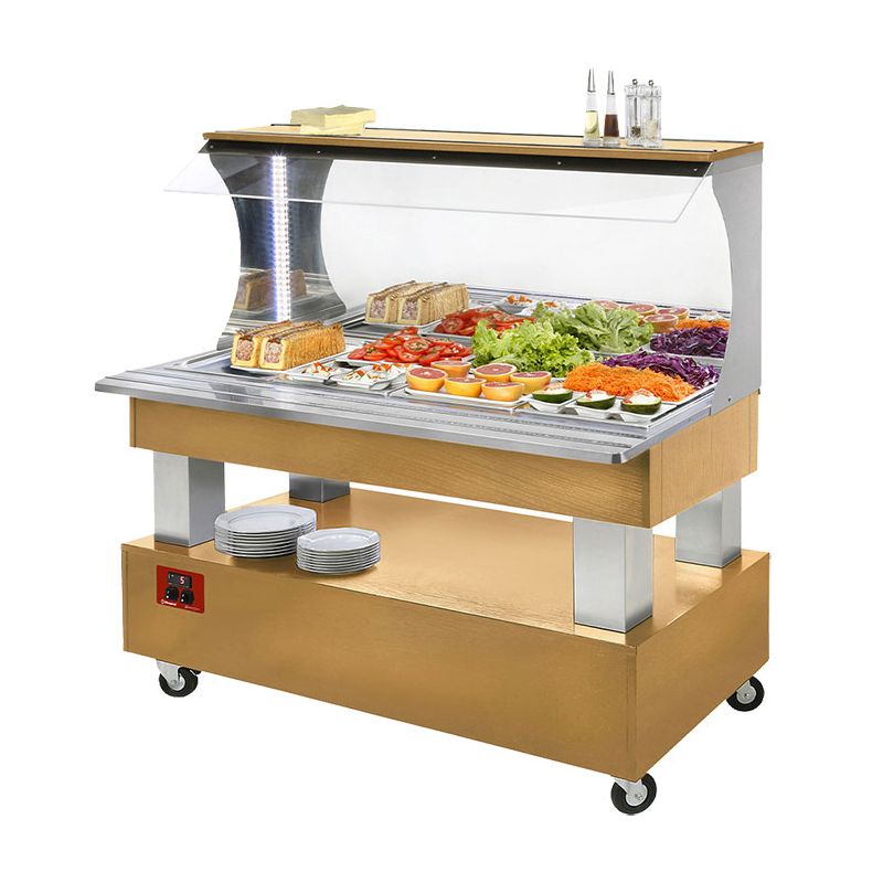 Buffet - Salad bar mural, réfrigéré, 4x GN1/1-150 (Bois Chêne clair) Buffet - Salad bar mural, réfrigéré, 4x GN1/1-150 (Bois Chêne clair)