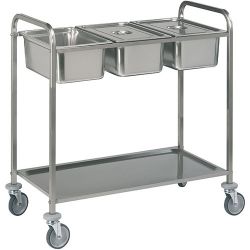 CHARIOT DE SERVICE INOX 3x GN 1/1 + 1NIV