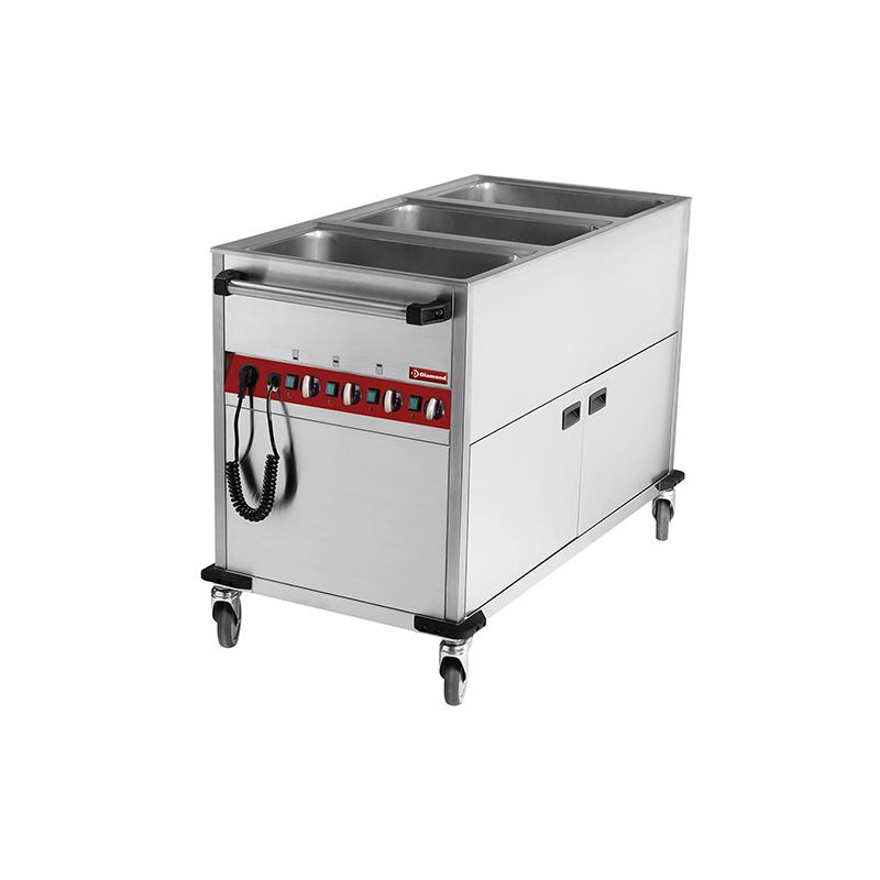 CHARIOT DRESSAGE INOX 3xGN1/1 2ROUES FREINS CHARIOT DRESSAGE INOX 3xGN1/1 2ROUES FREINS
