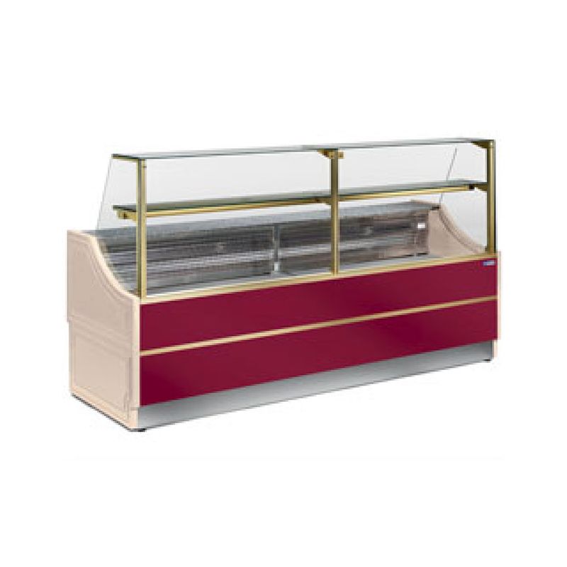 Comptoir vitrine réfrigérée - Version neutre à vitre droite 90°, sans réserve Comptoir vitrine réfrigérée - Version neutre à vitre droite 90°, sans réserve