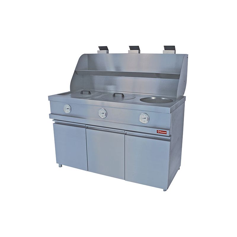 Friteuse gaz HEAVY DUTY, 3 cuves rondes, mécanique