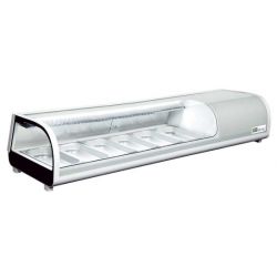 Vitrine à poser portes coulissantes Hauteur 225 mm pour 5 bacs GN 1/3 (RTS-62L)