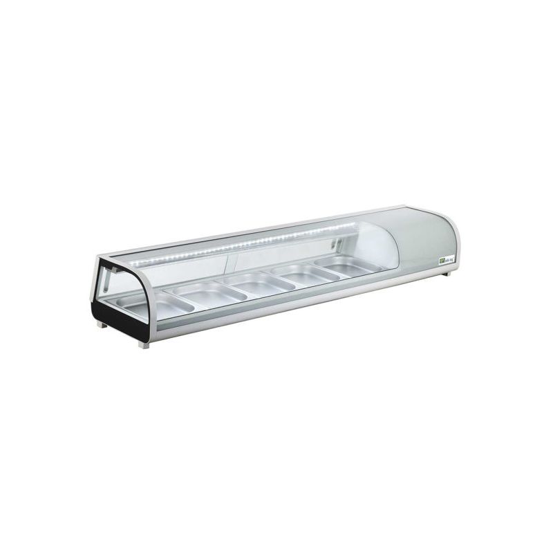 Vitrine à poser portes coulissantes Hauteur 225 mm pour 6 bacs GN 1/3 (RTS-132L) Vitrine à poser portes coulissantes Hauteur 225 mm pour 6 bacs GN 1/3 (RTS-132L)