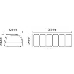 Vitrine à poser portes coulissantes Hauteur 225 mm pour 5 bacs GN 1/3 (RTS-62L)