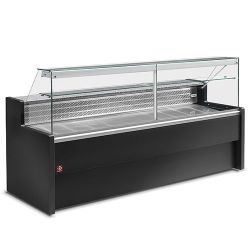 Comptoirs vitrine réfrigérés à vitre droite 90°, avec réserve (RO20/B5-R2)