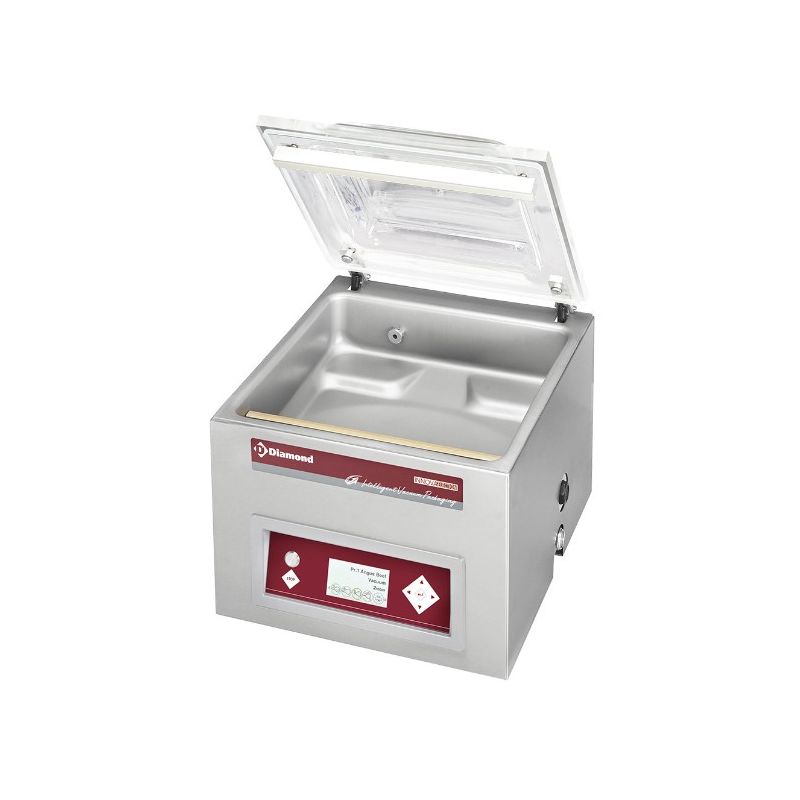 Machine sous-vide, cuve inox 420x370xh180 mm. -21 m3/h écran LCD (TA-90/IVP) Machine sous-vide, cuve inox 420x370xh180 mm. -21 m3/h écran LCD (TA-90/IVP)