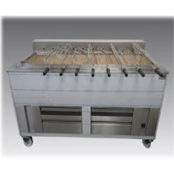 Barbecue Portugais Professionnel 9 Grilles Rotatives + 1 Fixe