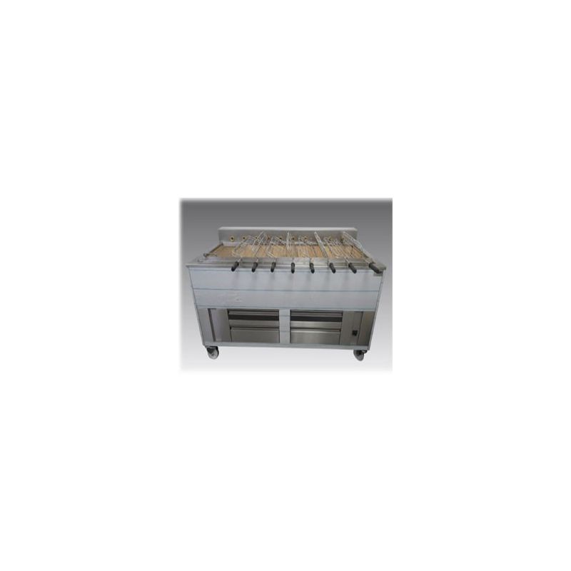 Barbecue Portugais Professionnel 9 Grilles Rotatives + 1 Fixe